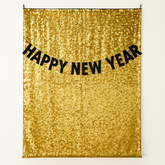 Glamorous Gold Paillette New Year’s Eve Backdrop Set